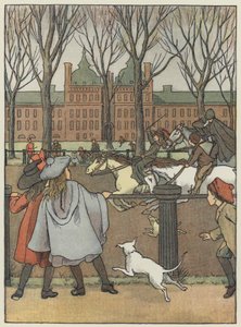 Londyn: Rotten Row (kolorowa litografia) autorstwa Francis Donkin Bedford