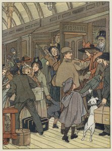 Londyn: London Terminus (kolorowa litografia) autorstwa Francis Donkin Bedford