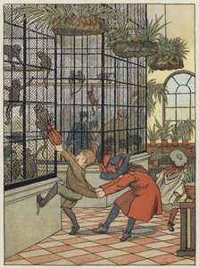 Londyn: The Monkey House (kolorowa litografia) autorstwa Francis Donkin Bedford