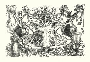 Wesoła Anglia: Lord of Misrule (litografia) autorstwa Francis Donkin Bedford