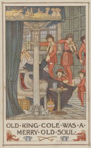Stary King Cole był wesołą, starą duszą (kolorowa litografia) autorstwa Francis Donkin Bedford