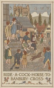 Jazda na koniu kogucie do Banbury Cross (kolorowa litografia) autorstwa Francis Donkin Bedford