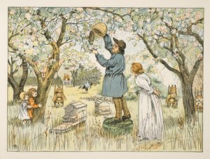 The Bee Farmer, z Four and Twenty Toilers, wyd. 1900 (kolorowa litografia)
