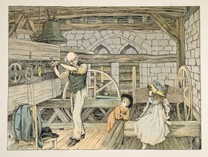 The Clockwinder, z Four and Twenty Toilers, wyd. 1900 (kolorowa litografia) autorstwa Francis Donkin Bedford