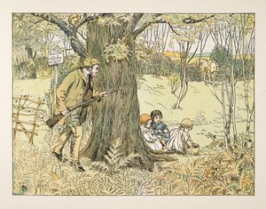 The Gamekeeper, z Four and Twenty Toilers, wyd. 1900 (kolorowa litografia) autorstwa Francis Donkin Bedford