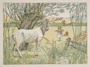 The Old Bus Horse, z Four and Twenty Toilers, wyd. 1900 (kolorowa litografia) autorstwa Francis Donkin Bedford