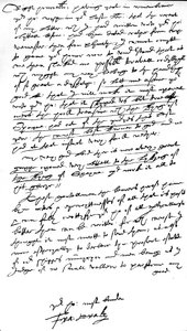 List do Williama Cecila, Lorda Burghleya, Lorda Wysokiego Skarbnika, napisany na pokładzie jego okrętu flagowego "Elizabeth Bonaventure" w Plymouth, 26 lipca 1586 r. (pióro i atrament na papierze) autorstwa Francis Drake