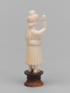 Czarny pionek, figura szachowa, Indie autorstwa Francis Frith