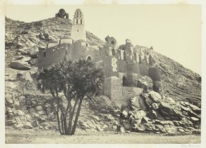 Doum Palm i zrujnowany meczet, Philæ, 1857. autorstwa Francis Frith