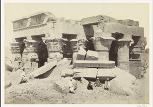 Widok świątyni Kom Ombo Chodź Ombo. NearView. (tytuł na obiekcie) autorstwa Francis Frith