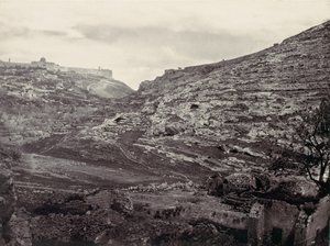 Góra Moria, Jerozolima, od studni En Rogel, ca. 1857.