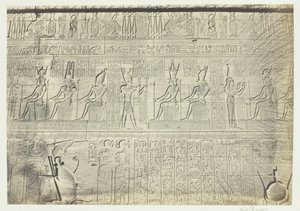 Rzeźby z Muru Zewnętrznego, Dendera, 1857. autorstwa Francis Frith