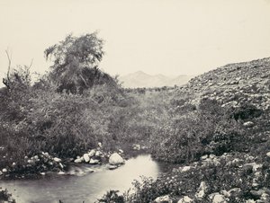 Fontanna Jerico i prawdopodobne miejsce miasta, ca. 1857. autorstwa Francis Frith