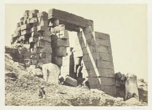 Granitowy pylon, Teby autorstwa Francis Frith