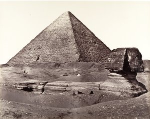 Wielka Piramida i Wielki Sfinks, 1858. autorstwa Francis Frith