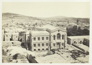 Nowy Kościół Angielski z Wieży Hippiksa, Jerozolima, 1857. autorstwa Francis Frith