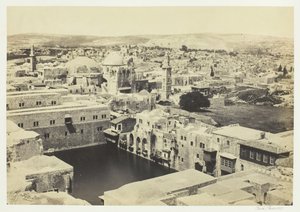 Basen Ezechiasza, z wieży Hippicusa, Jerozolima, 1857. autorstwa Francis Frith