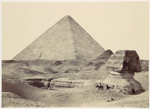 Sfinks i Wielka Piramida, Giza autorstwa Francis Frith