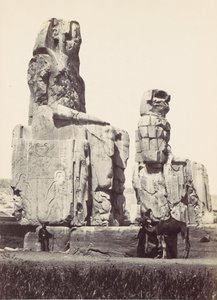 Posągi Memnona. Równina Teb, 1857. autorstwa Francis Frith
