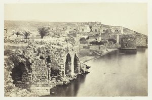 Miasto i Jezioro Tyberiadzkie, od południa, 1857. autorstwa Francis Frith