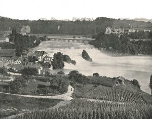 Wodospady Renu, Szafuza, Szwajcaria, 1895.