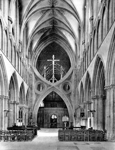 Nawa, Katedra Wells, Somerset, Anglia, 1924-1926 autorstwa Frith and Co