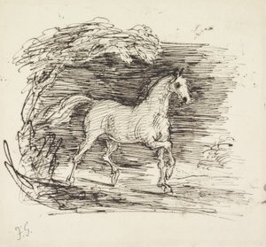 Two Riders Conversing (grafit z piórem i atramentem na papierze) autorstwa Francis Grant