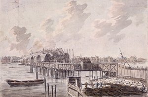 Budowa Blackfriars Bridge, Londyn, ok. 1762 r.