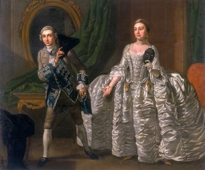 „David Garrick i Hannah Pritchard w scenie z Podejrzanego męża”, 1752 autorstwa Francis Hayman