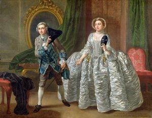 David Garrick i pani Pritchard w „Podejrzanym mężu” Benjamina Hoadleya (1676-1761) 1747
