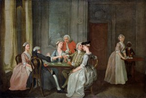 Gra w Quadrille, 1740-50 autorstwa Francis Hayman