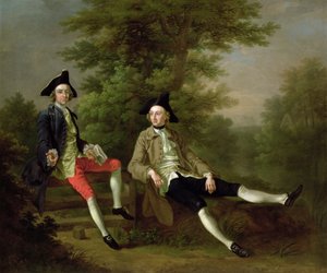 Portret Davida Garricka (1717-79) (z lewej) i Williama Windhama z Felbrigg (1717-61) (z prawej) ok. 1745 r.