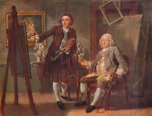 Robert Walpole, pierwszy hrabia Orford, K.G., w pracowni Francisa Haymana, RA, c1748-1750, 19 autorstwa Francis Hayman