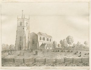 Alrewas Church: rycina akwatinty, bd [?1848] autorstwa Francis Jukes