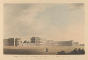 Widok perspektywiczny Crescent, który obecnie wznosi się w pobliżu miasta Birmingham autorstwa Francis Jukes
