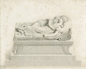 Katedra w Lichfield - „Śpiące dzieci”: grawerowanie i [?XIX wiek] (druk) autorstwa Francis Legatt Chantrey