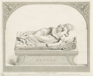 Katedra w Lichfield - „Śpiące dzieci”: grawerowanie i [ok. 1823] (druk) autorstwa Francis Legatt Chantrey
