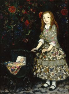 Pielęgniarka w krainie lalek 1925 (olej na płycie)