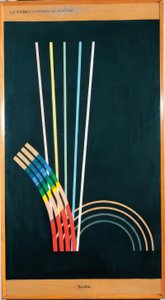 Wszystkie. Czarne kolory, białe, czerwone, niebieskie, żółte linie, krzywe, linie proste, łuki. autorstwa Francis Picabia