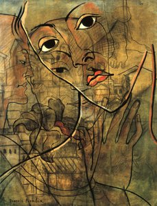 Twarze (olej na płótnie) autorstwa Francis Picabia