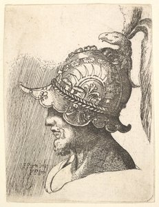 Głowa w hełmie, 1662-78.
