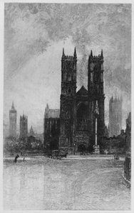 „Wieże Westminsterskie”, ok. 1897 r. autorstwa Francis S Walker
