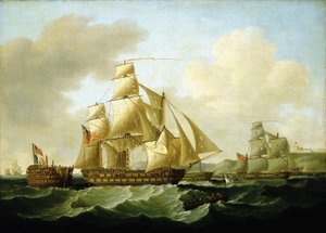 Epizody wojen napoleońskich (1803-1815): triumfalny powrót z uciekinierami schwytanymi przez Richarda Strachana u wybrzeży Rochefort (Francja), 4 listopada