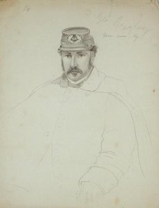 Generał Negley, Armia Unii, ok. 1860 (ołówek na papierze) autorstwa Francis Schell