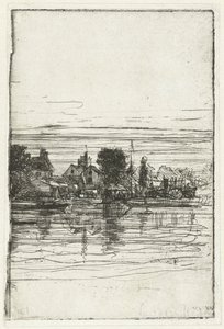 Wioska na wodzie Strona Tamizy autorstwa Francis Seymour Haden (Sir) (signed by artist)