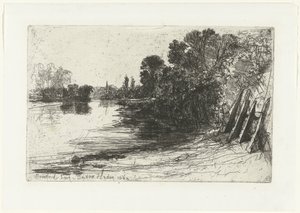 Bank Tamizy w Brentford Prom Brentford (tytuł na obiekcie) autorstwa Francis Seymour Haden (Sir) (signed by artist)