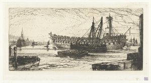 Demontaż statku Agamemnon Rozpad Agamemnona autorstwa Francis Seymour Haden (Sir) (signed by artist)