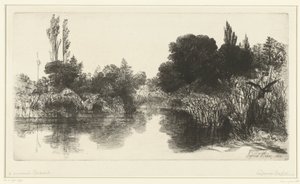 Oczko wodne Staw Shere Mill autorstwa Francis Seymour Haden (Sir) (signed by artist)