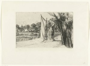 Tamiza Ditton Thames Ditton - z żaglem autorstwa Francis Seymour Haden (Sir)
