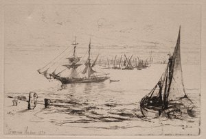 Bryg na kotwicy, 1879. autorstwa Francis Seymour Haden